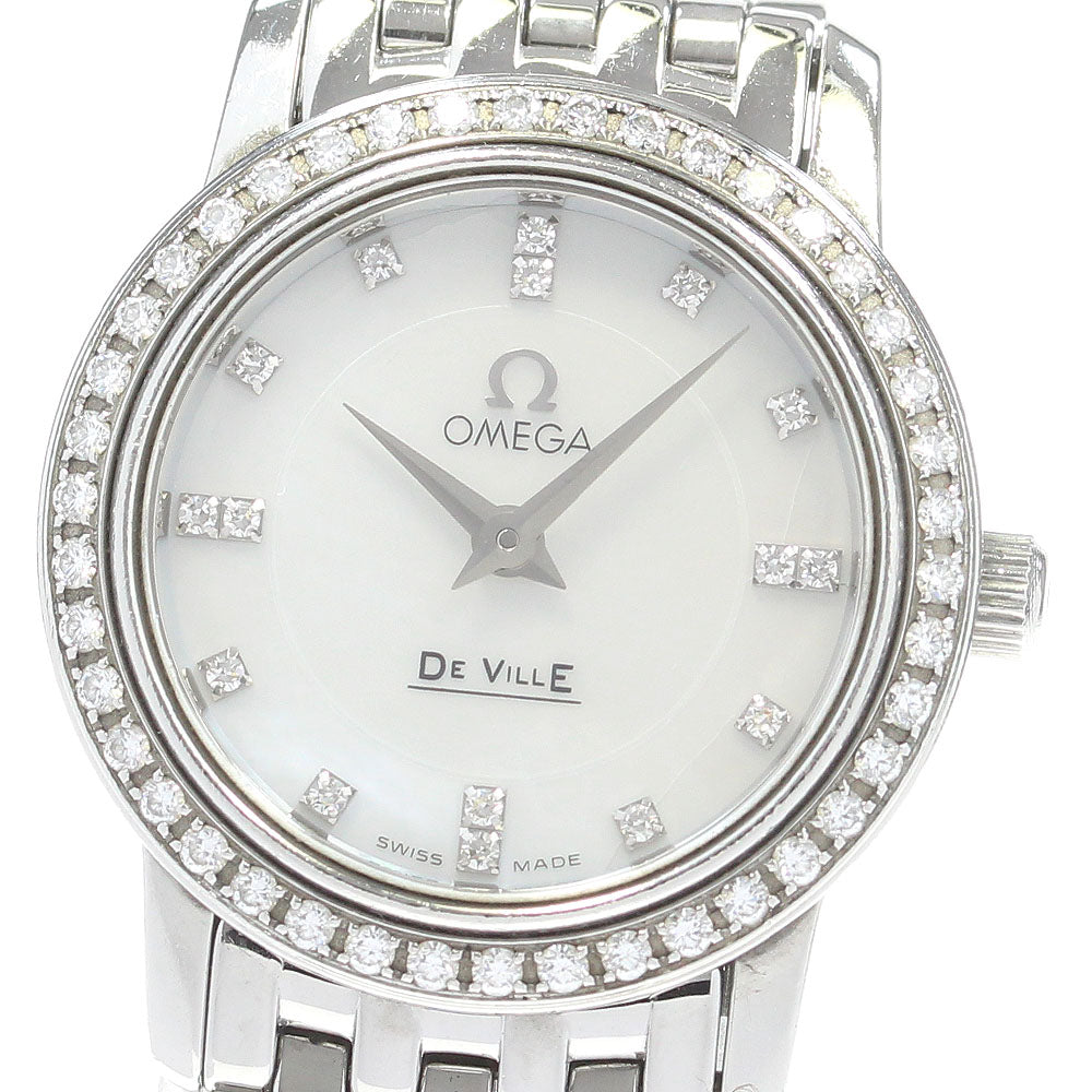 OMEGA De Ville Prestige 4575.75 Diamond Bezel Quartz Ladies Watch_865979