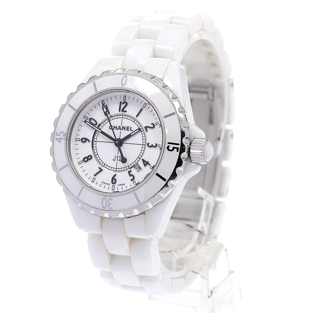 CHANEL J12 33mm H0968 White ceramic date white Dial Quartz Ladies Watch_865990