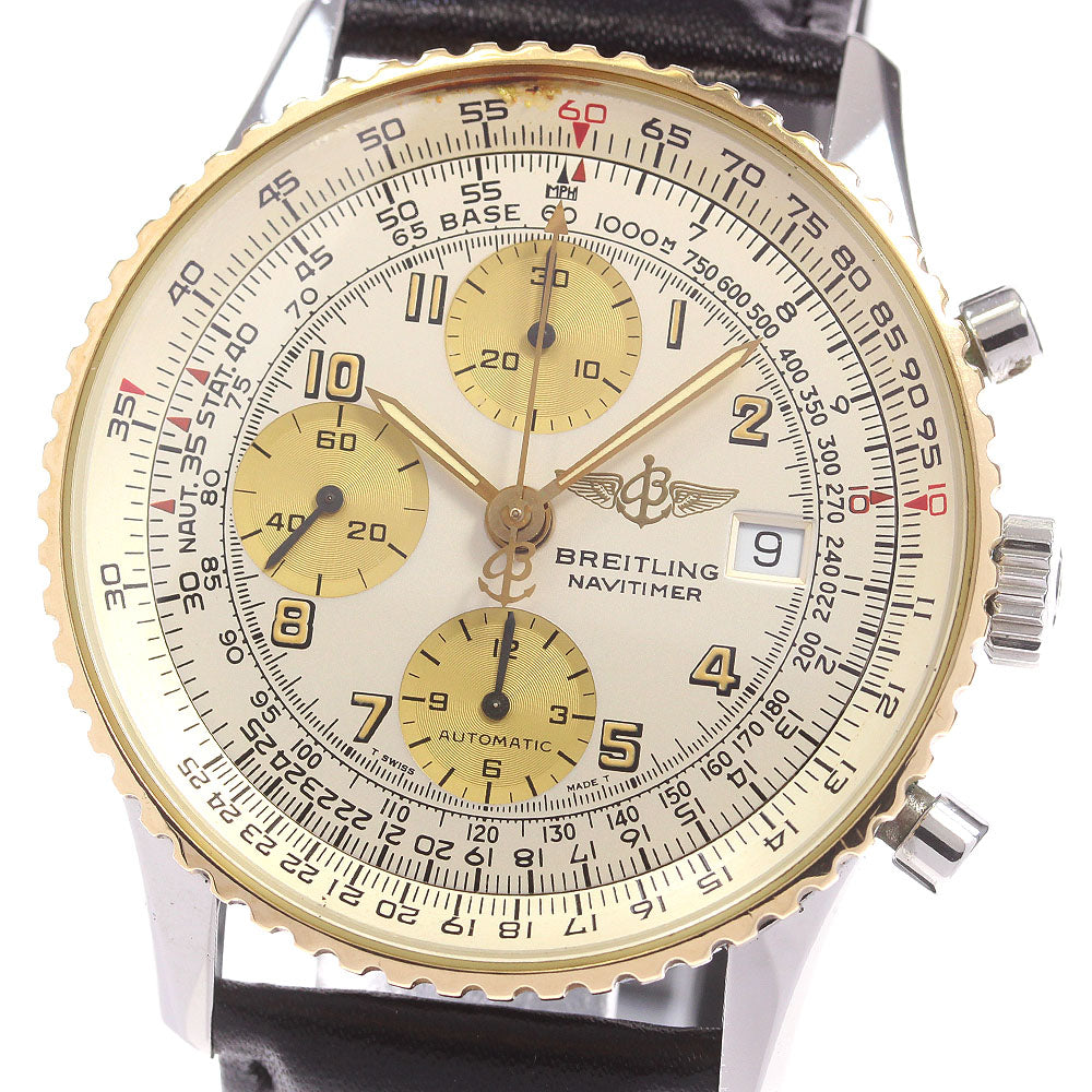 【公式】CLOSER｜ブライトリング BREITLING D13022 オールドナビタイマー クロノグラフ K18YGベゼル 自動巻き メンズ ...