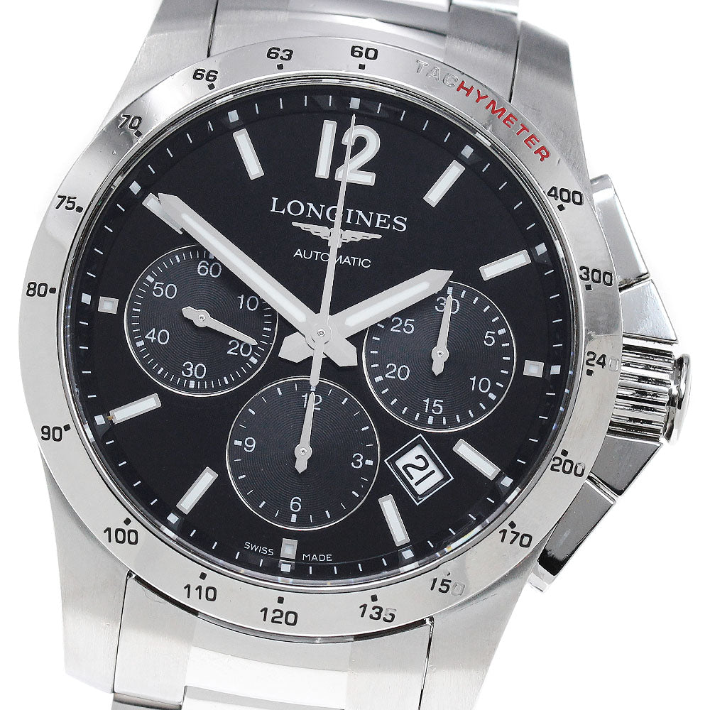 LONGINES Conquest L2.743.4 Chronograph Date Black Dial Automatic Men's _866014