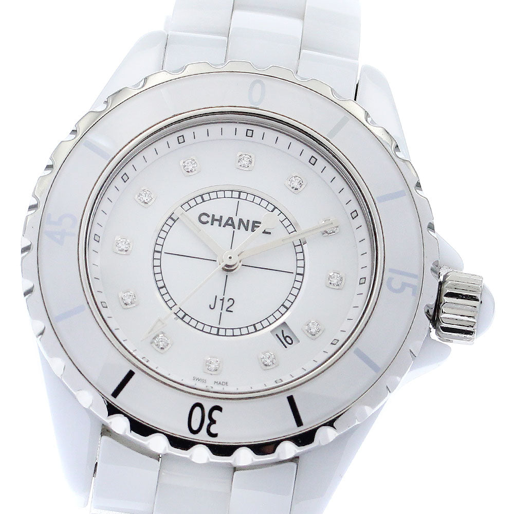 CHANEL J12 H1628 White ceramic 12P diamond white Dial Quartz Ladies Watch_866075