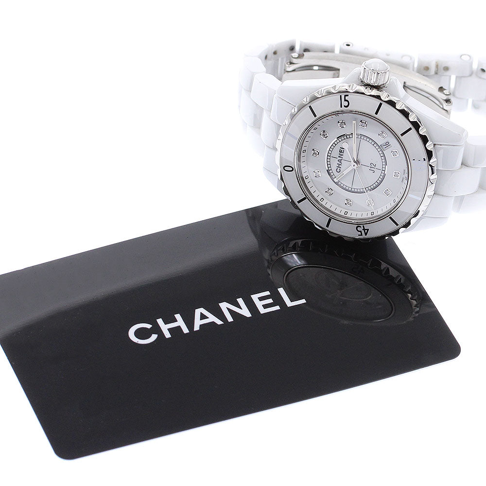 CHANEL J12 H1628 White ceramic 12P diamond white Dial Quartz Ladies Watch_866075