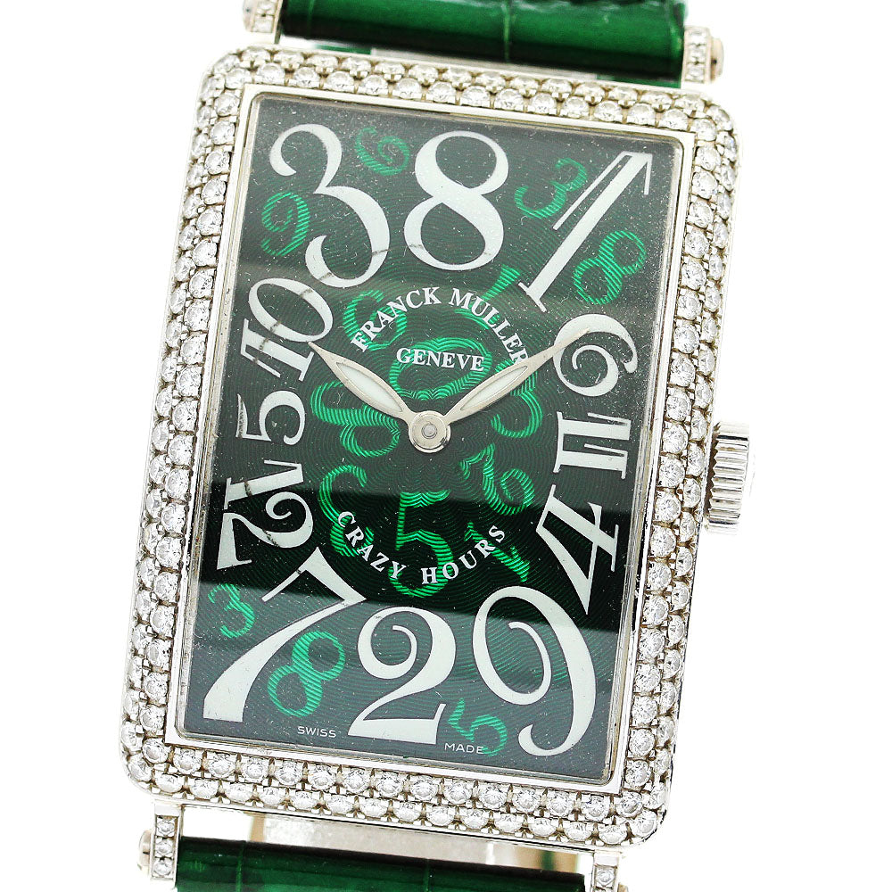 FRANCK MULLER Long Island Crazy Hours 1200CH K18WG After Diamond green Dial Automatic Men's Watch_866109