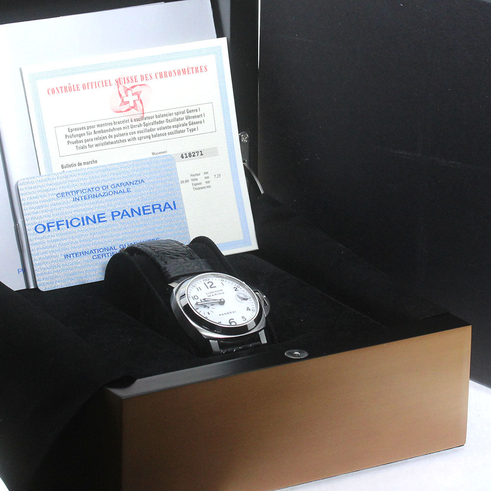 PANERAI Luminor Marina PAM00049 Date Small Second white Dial Automatic Men's Watch_866110