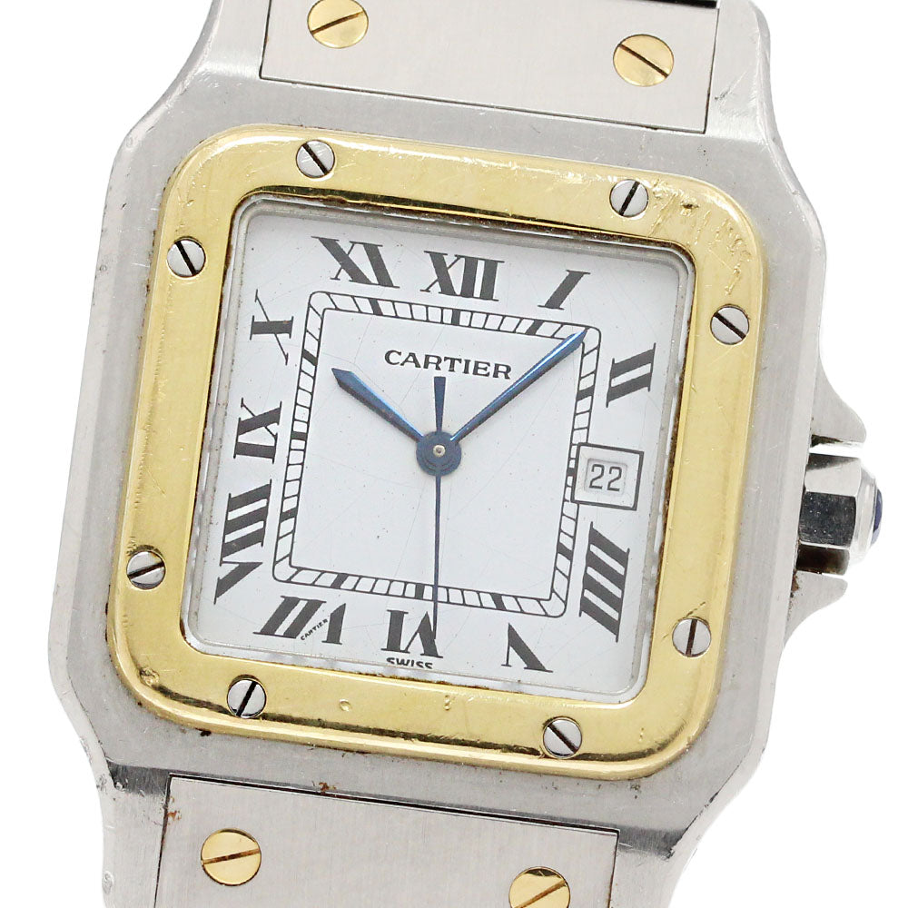 CARTIER Santos Galbee LM YG bezel beige Dial Quartz Men's Watch_866188