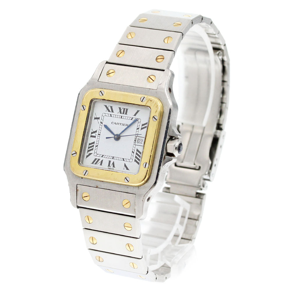 CARTIER Santos Galbee LM YG bezel beige Dial Quartz Men's Watch_866188