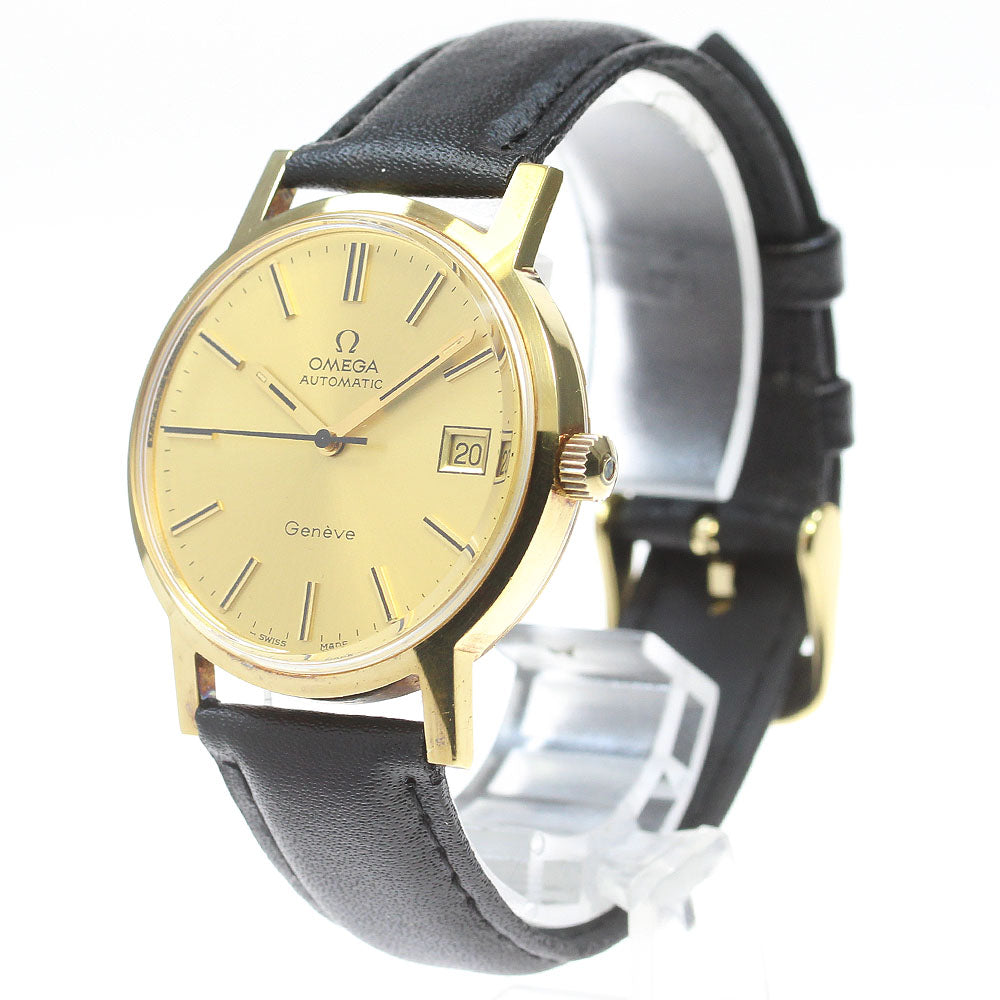 OMEGA Geneve 166.163 K18YG Date Cal.1012 Gold Dial Automatic Men's Watch_866215