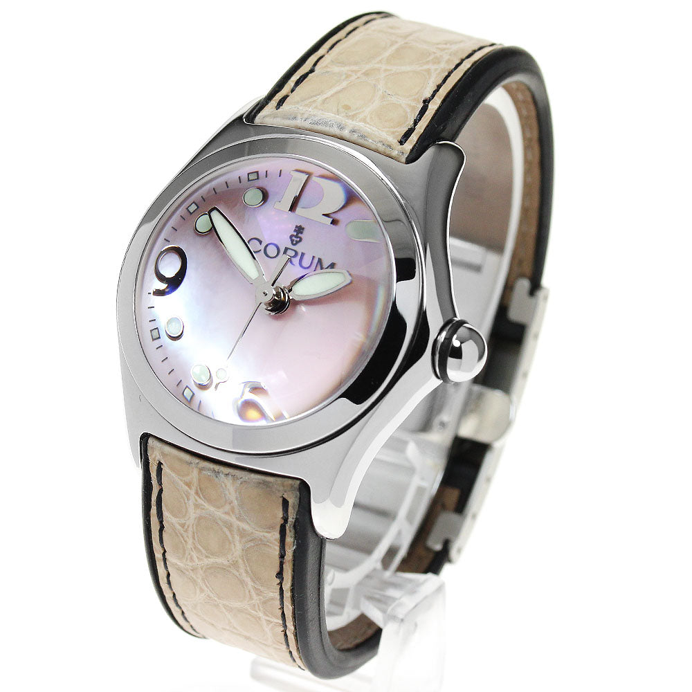 CORUM Bubble 39.250.20 Date Pink shell Dial Quartz Ladies Watch_866230