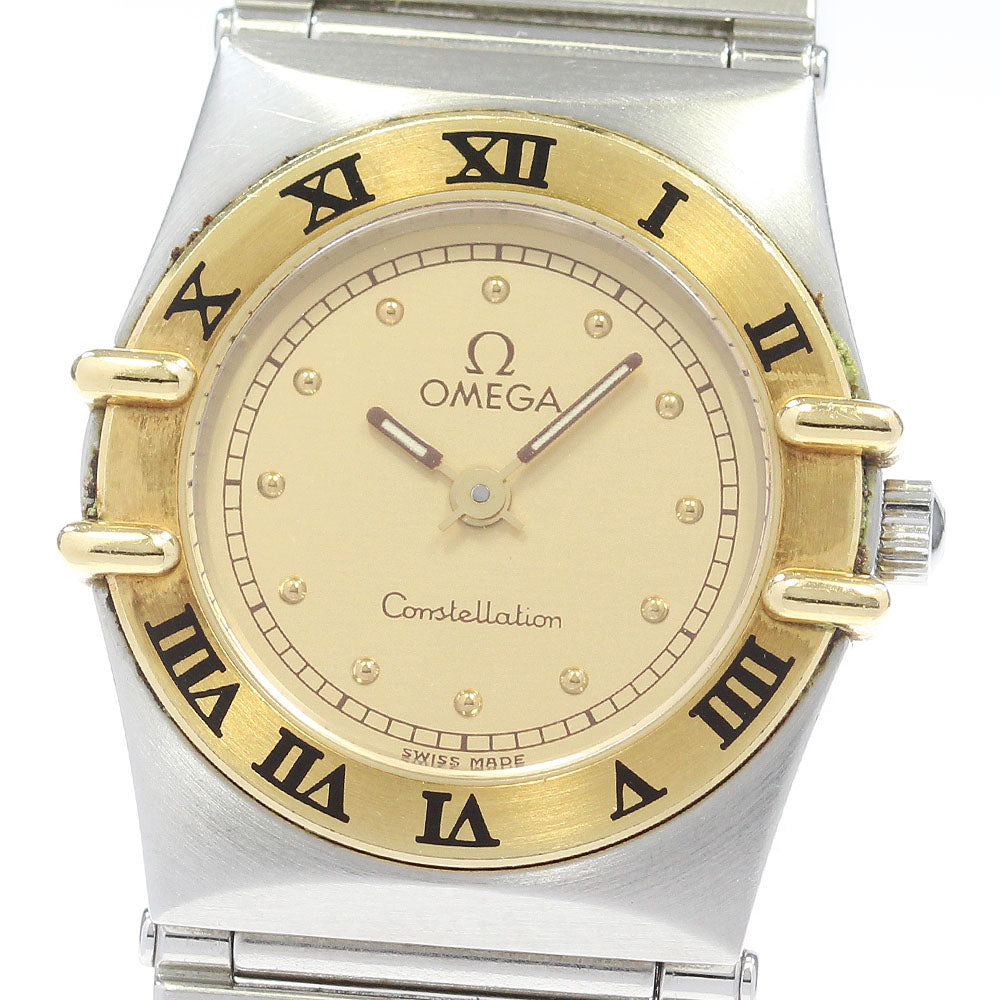 OMEGA Constellation YG bezel gold Dial Quartz Ladies Watch_866238