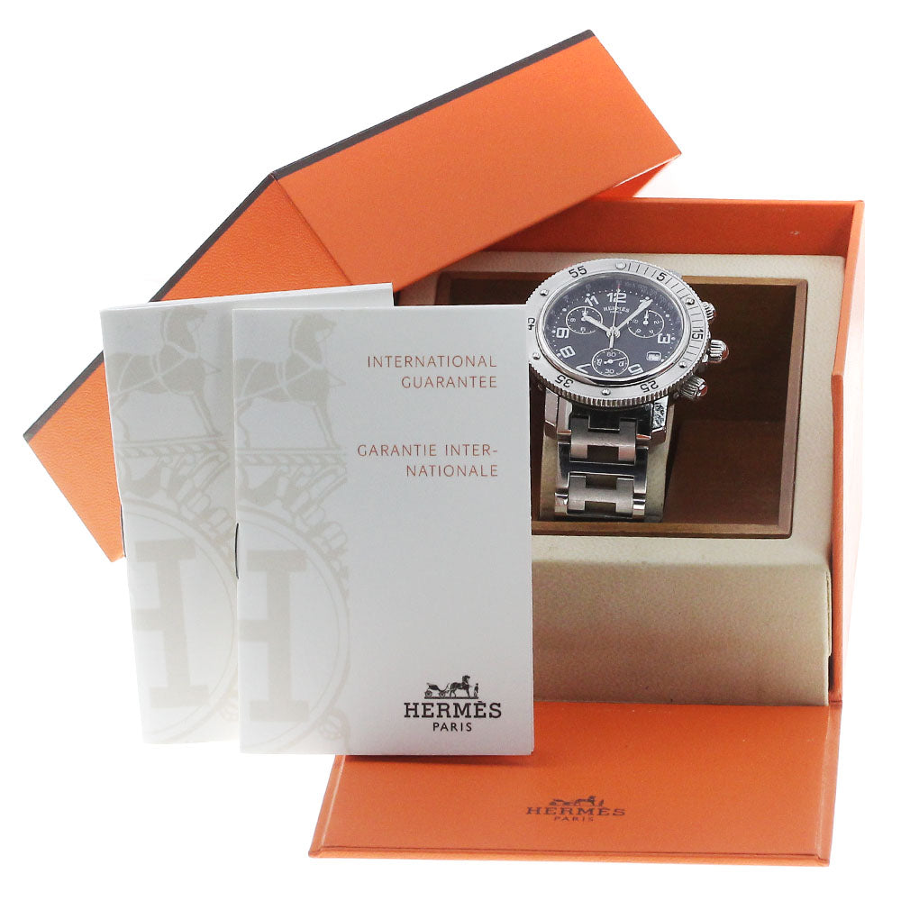 HERMES Clipper diver CL2.910 Chronograph Black Dial Quartz Men's Watch_866255