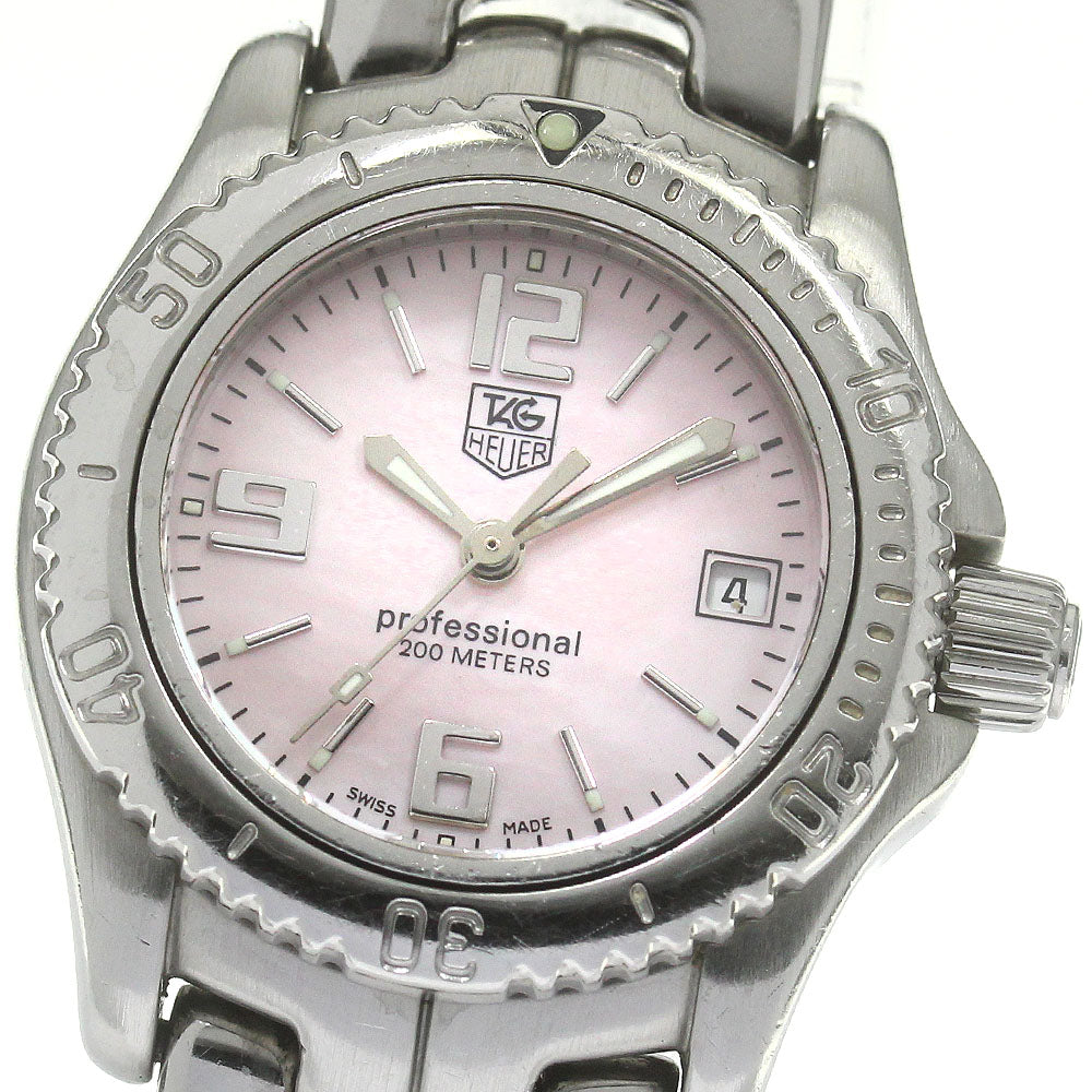 TAG HEUER Link WT141F Date Pink shell Dial Quartz Ladies Watch_866259