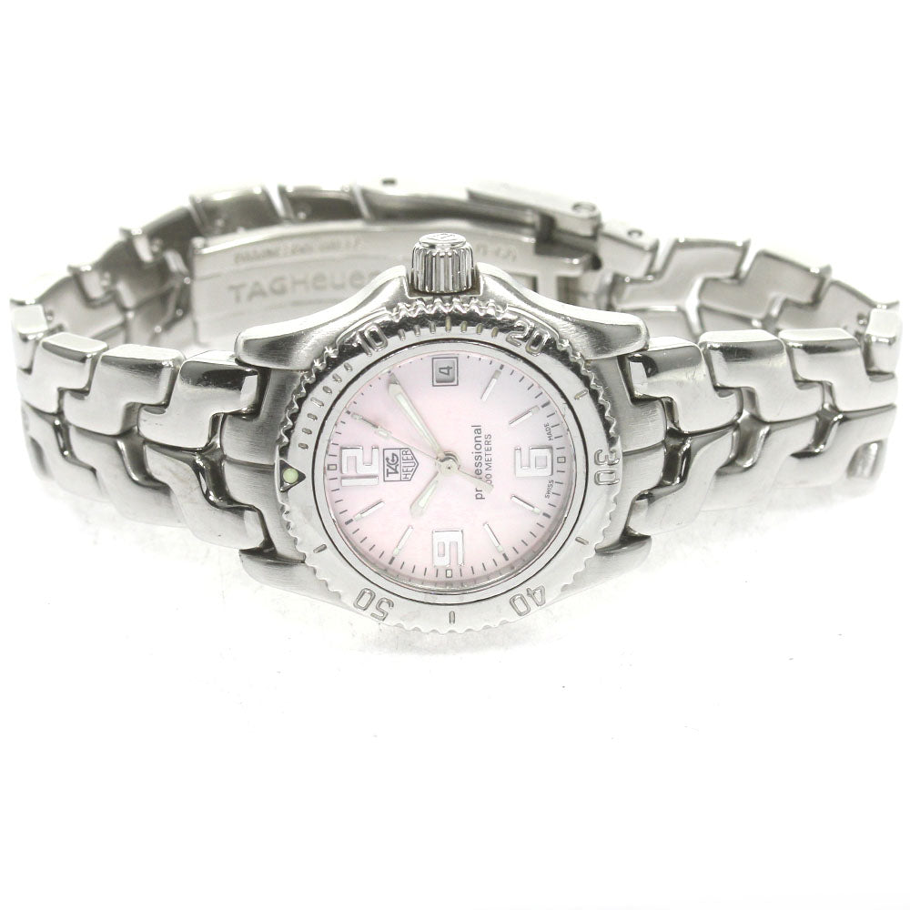 TAG HEUER Link WT141F Date Pink shell Dial Quartz Ladies Watch_866259