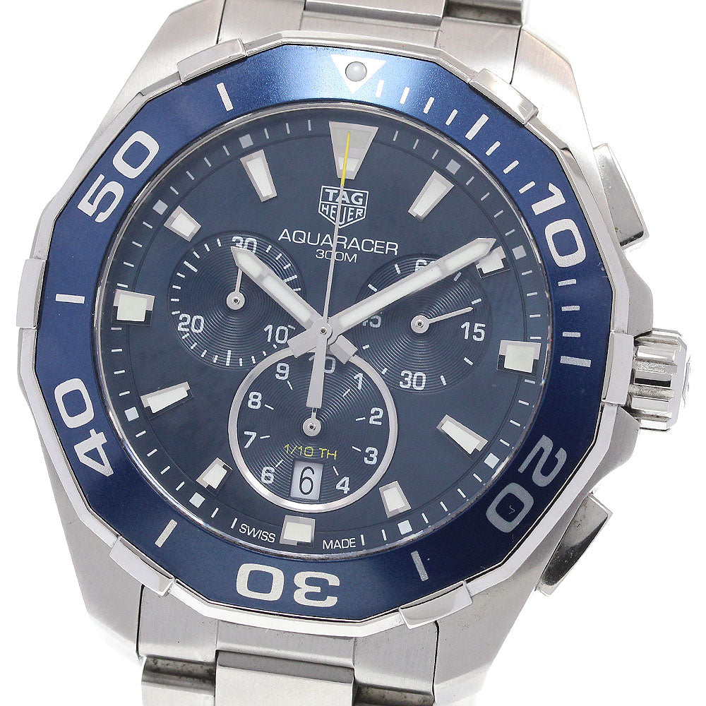 TAG HEUER Aqua racer CAY111B Chronograph Date blue Dial Quartz Men's_866267