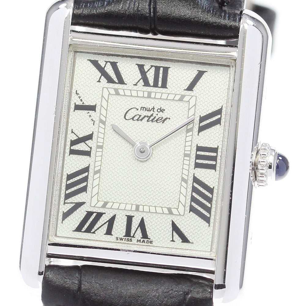 CARTIER Mast Tank MM W1016230 SV925 Silver Dial Quartz Ladies Watch_866325