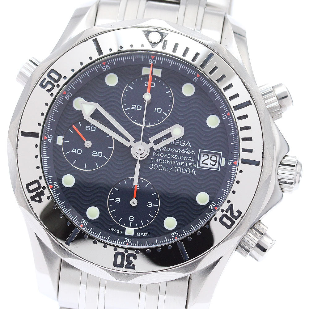 OMEGA Seamaster300 2598.80 Date Chronograph Navy Dial Automatic Men's_866336
