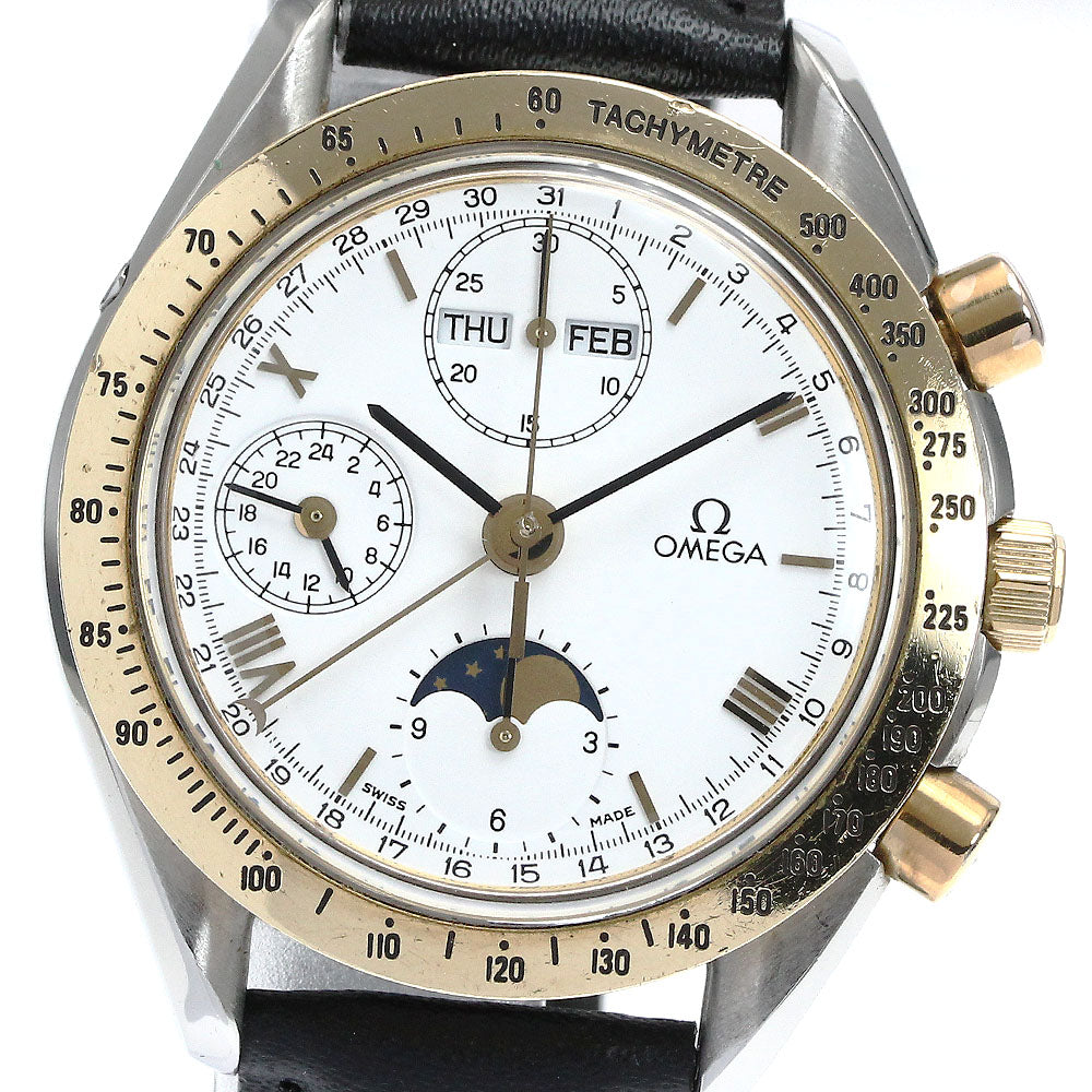 OMEGA Speedmaster 175.0034 Triple calendar moon phase white Dial Automatic Men's Watch_866350