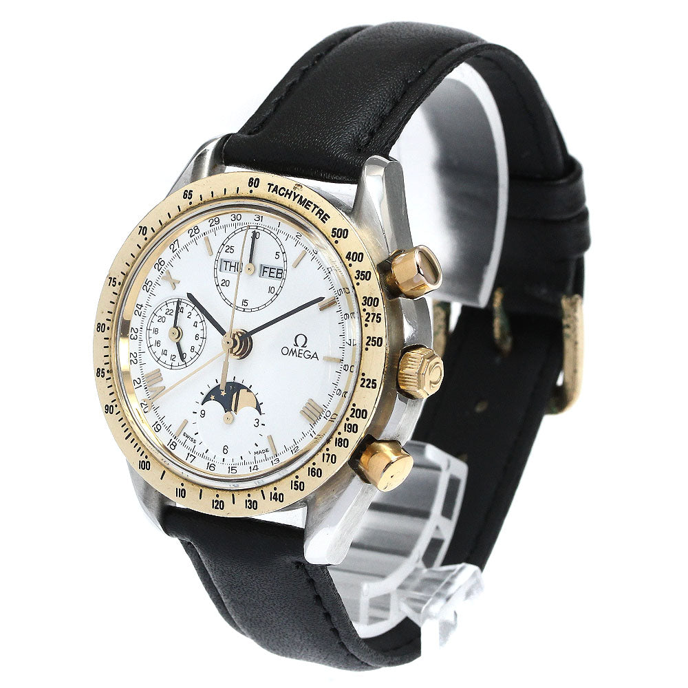 OMEGA Speedmaster 175.0034 Triple calendar moon phase white Dial Automatic Men's Watch_866350