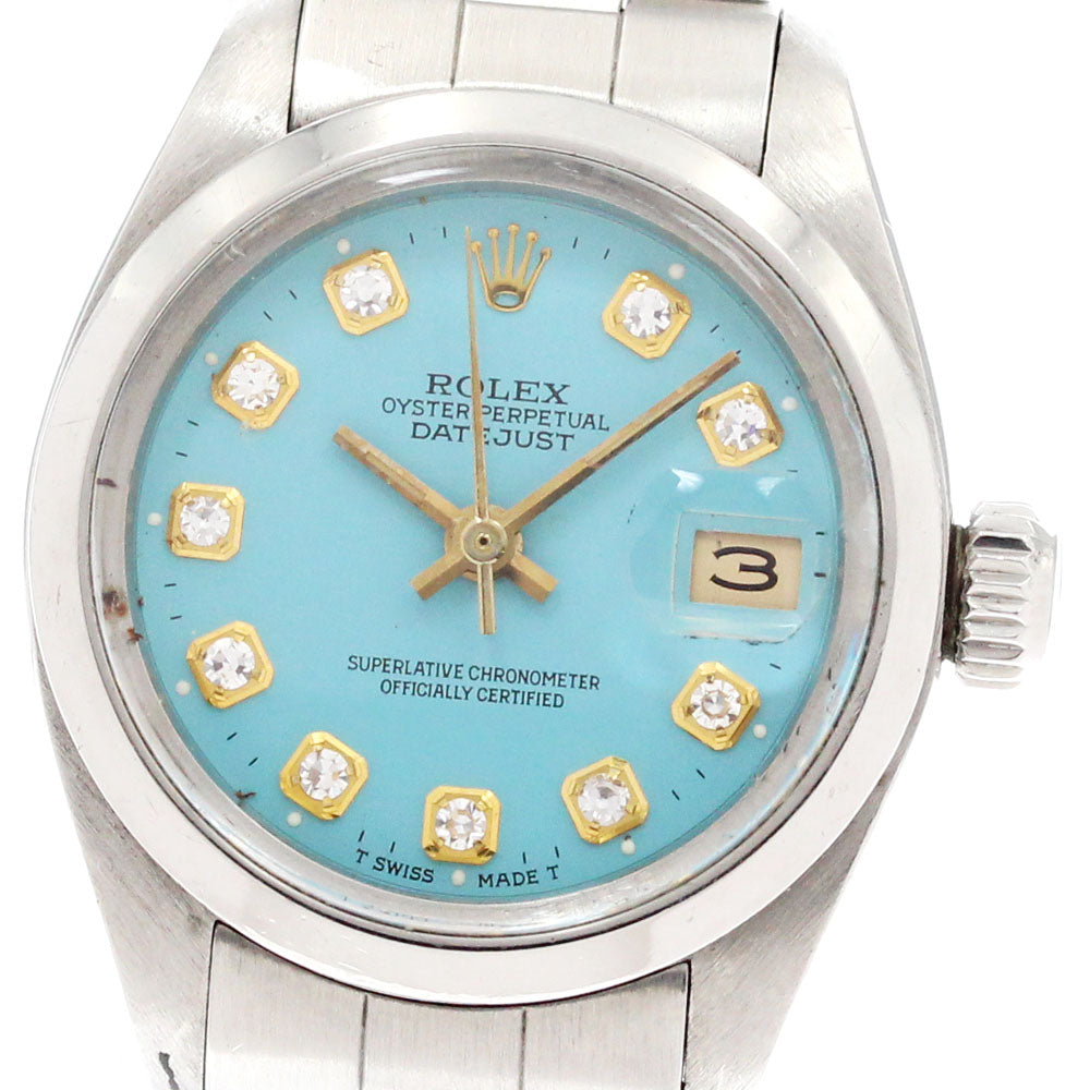 ROLEX Oyster Perpetual Date 6917 Cal.2030 Redial After Dial blue Dial Automatic Ladies Watch_866384