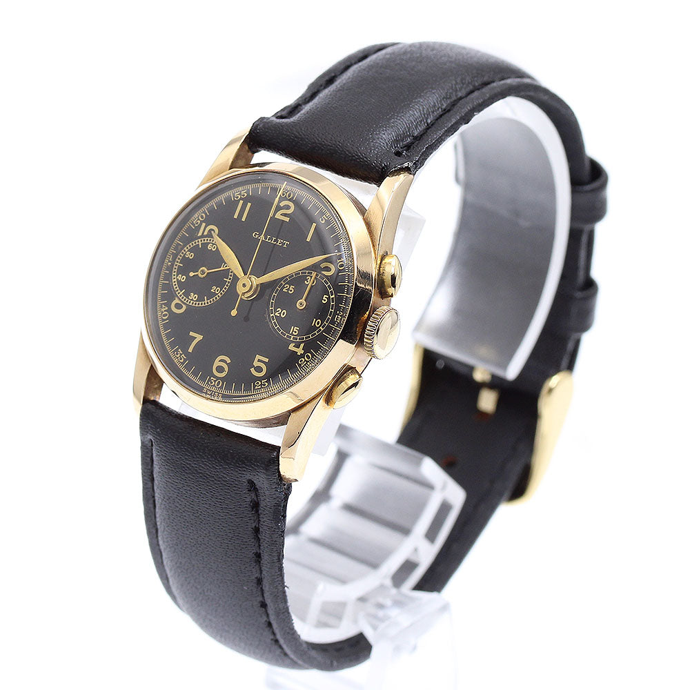 Gallet Baby Chrono 21803 K14YG Chronograph black Dial Hand Winding Ladies Watch_866389