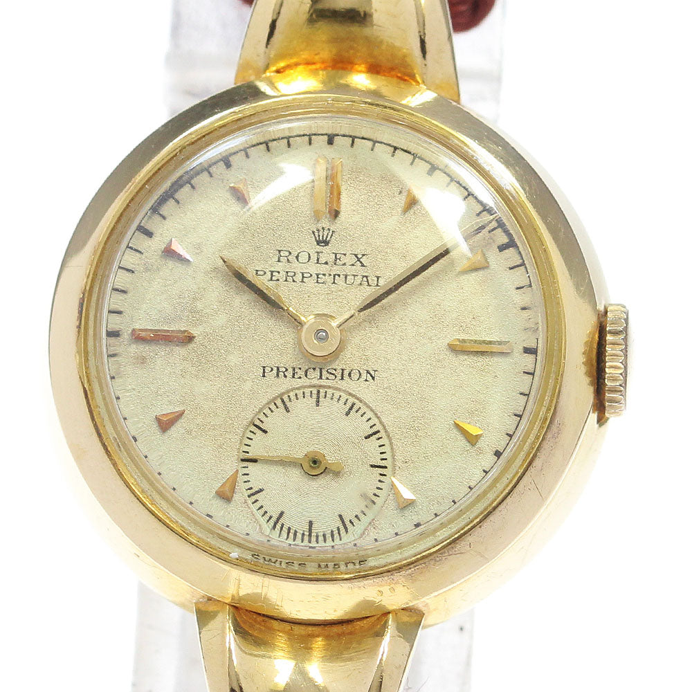 ROLEX Precision 4437 K18YG small second beige Dial Automatic Ladies Watch_866390