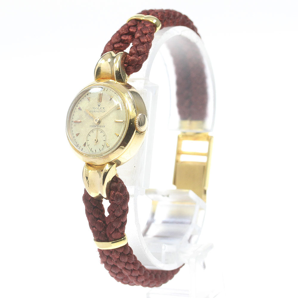ROLEX Precision 4437 K18YG small second beige Dial Automatic Ladies Watch_866390