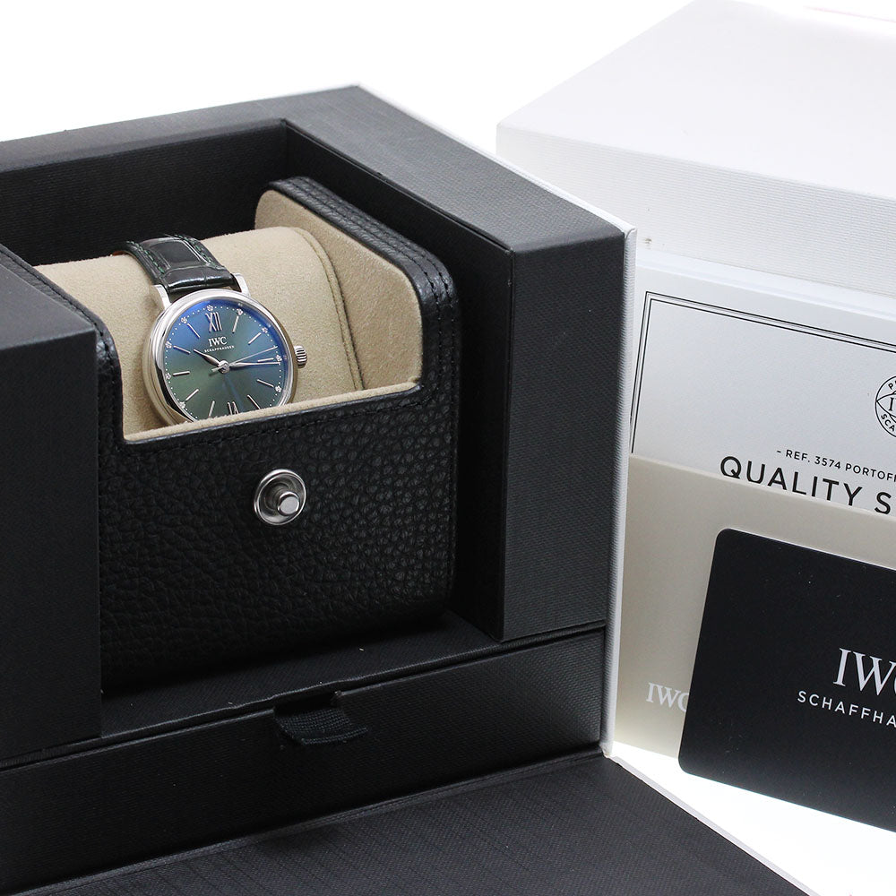 IWC SCHAFFHAUSEN Portofino Automatic 34 IW357405 12P diamond Moss green Dial Automatic Ladies Watch_866425