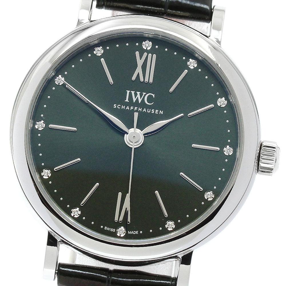 IWC SCHAFFHAUSEN Portofino Automatic 34 IW357405 12P diamond Moss green Dial Automatic Ladies Watch_866425