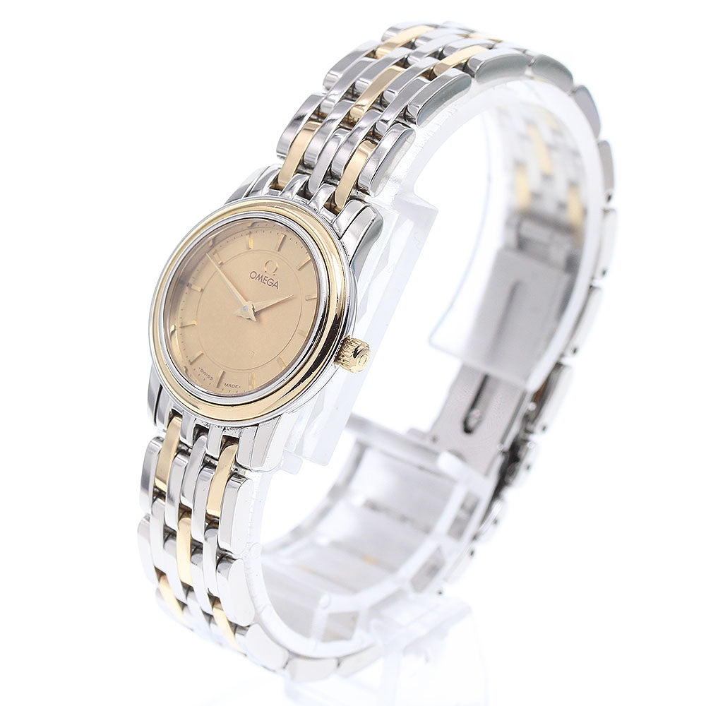 OMEGA De Ville Prestige 4370.11 YG2 tone gold Dial Quartz Ladies Watch_866466
