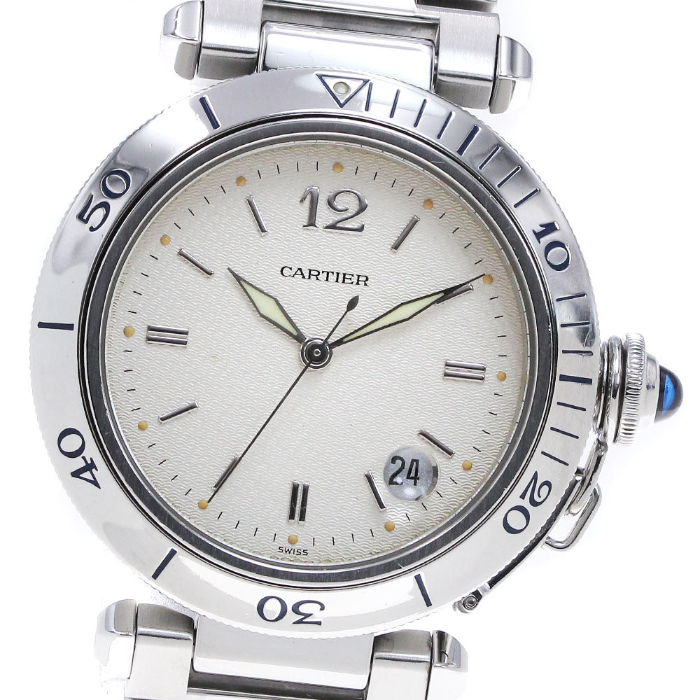CARTIER Pasha 38MM W31027H3 Date Silver Dial Automatic Men's Watch_866534