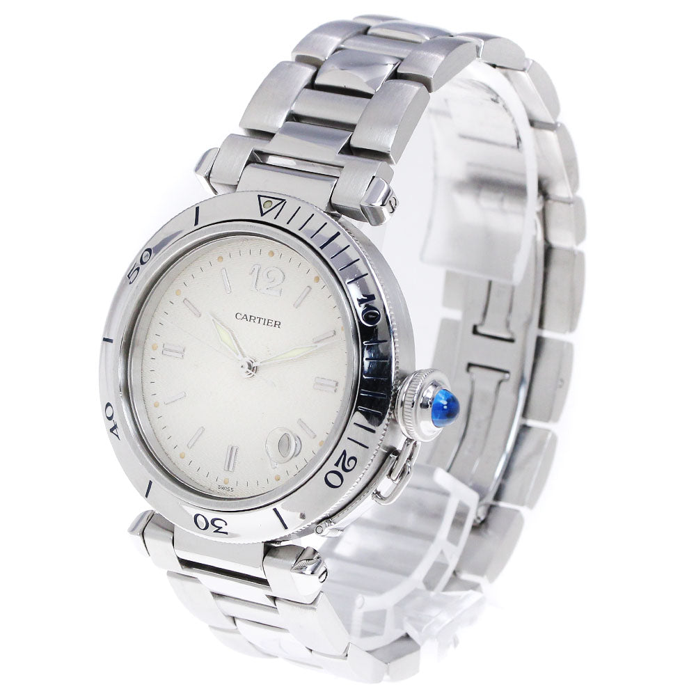 CARTIER Pasha 38MM W31027H3 Date Silver Dial Automatic Men's Watch_866534
