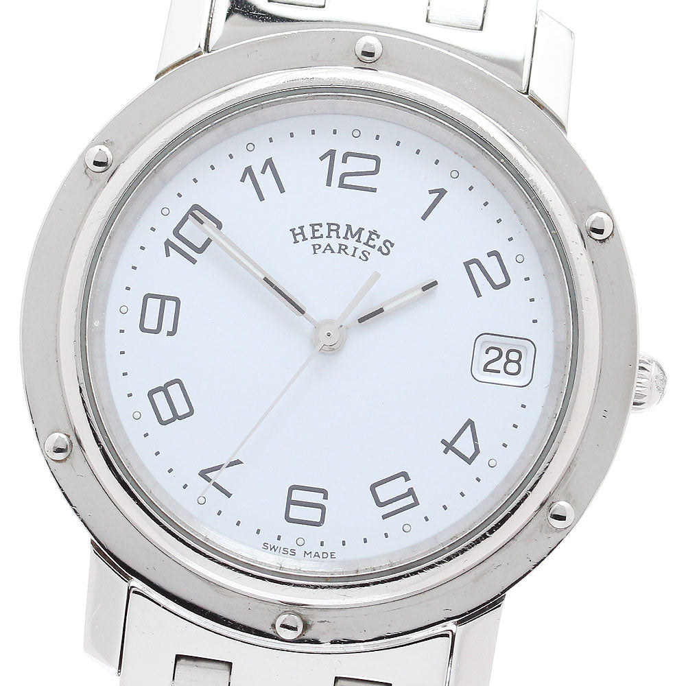 HERMES Clipper CL6.710 Date white Dial Quartz Men's Watch_866542