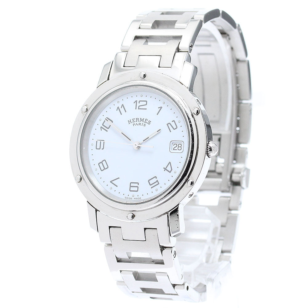 HERMES Clipper CL6.710 Date white Dial Quartz Men's Watch_866542