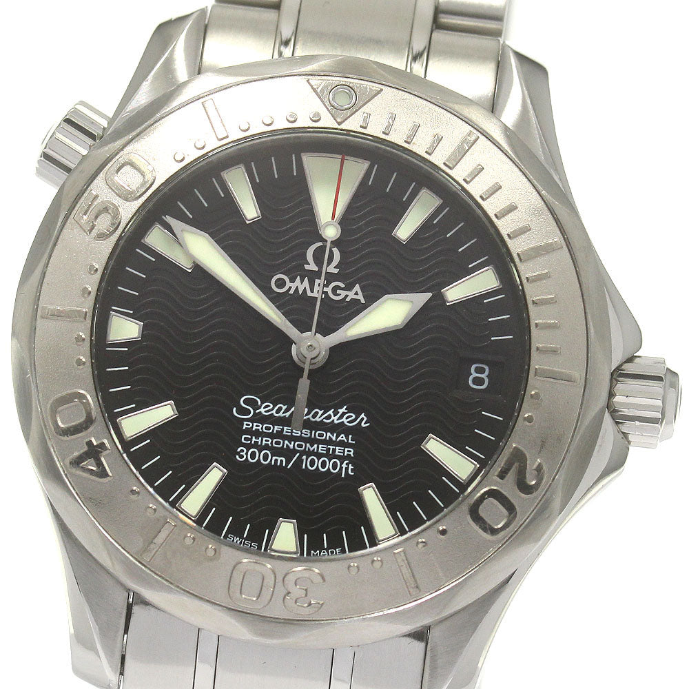 OMEGA Seamaster300 2236.50 WG bezel date black Dial Automatic Boy's Watch_866544