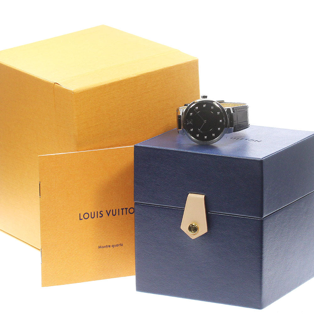 LOUIS VUITTON Tambour Slim MM QA144 11P diamond black Dial Quartz Ladies Watch_866564