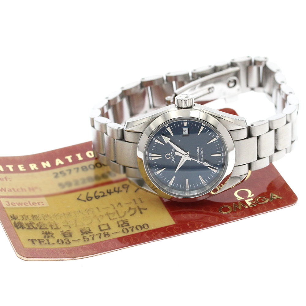 OMEGA Seamaster Aqua Terra 2577.80 Date Navy Dial Quartz Ladies Watch_866589