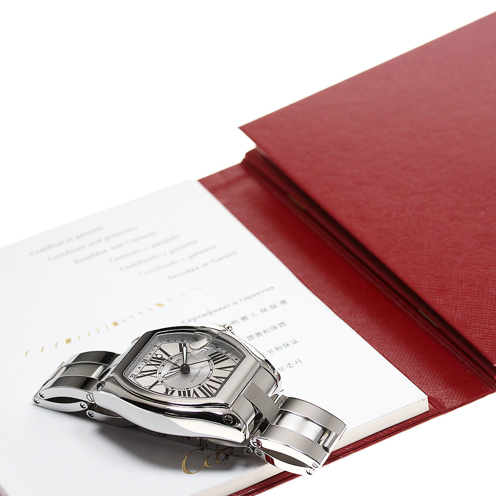 CARTIER Roadster W62032X6 GMT Silver Dial Automatic Men's Watch_866592