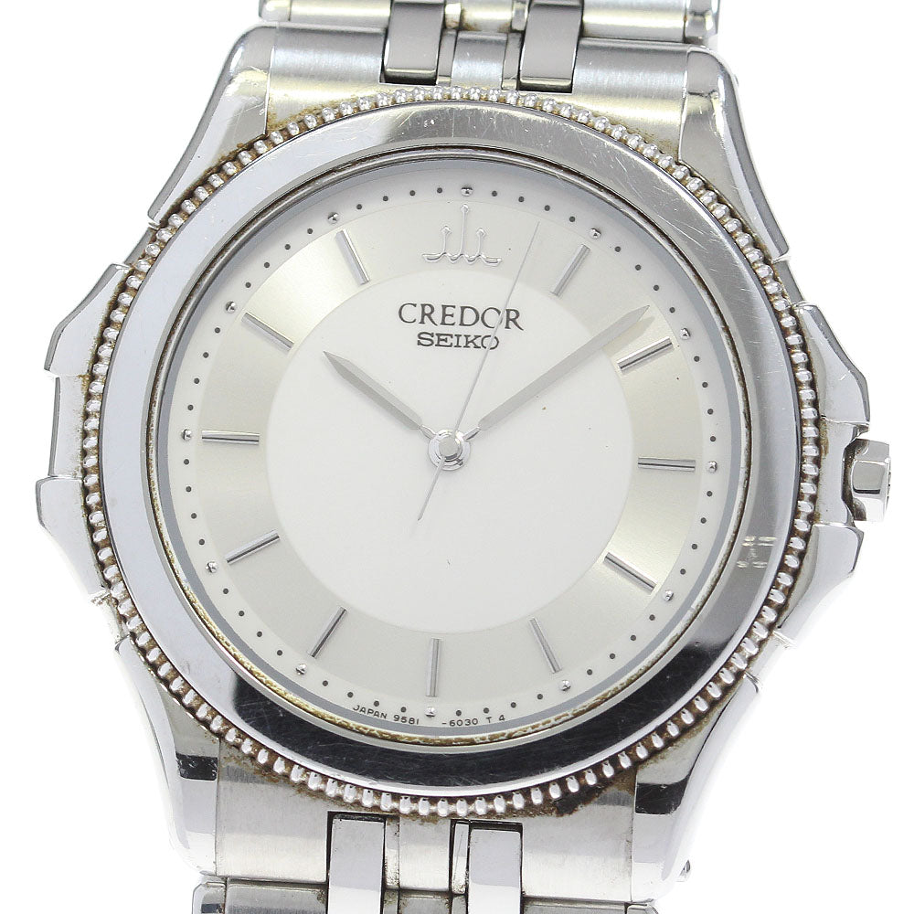SEIKO CREDOR 9581-6040 K18WGBezel Silver / White Dial Quartz Men's Watch_866622