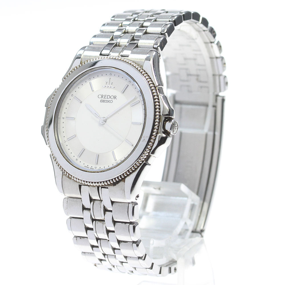 SEIKO CREDOR 9581-6040 K18WGBezel Silver / White Dial Quartz Men's Watch_866622