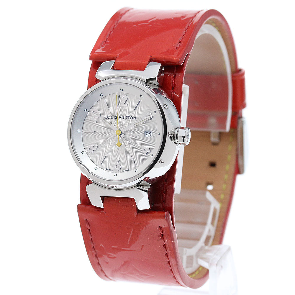 LOUIS VUITTON Tambour Q121K Date Silver Dial Quartz Ladies Watch_866653