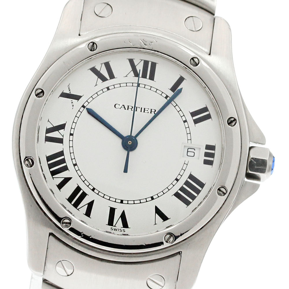 CARTIER Santos cougar MM W20027K1 Date White Dial Quartz Boy's Watch_866684