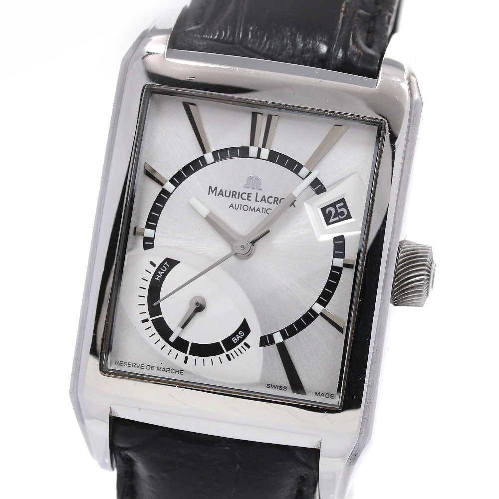 MAURICE LACROIX Pontos Rectangular PT6207-SS01-130 Power reserve date Silver Dial Automatic Men's Watch_866736
