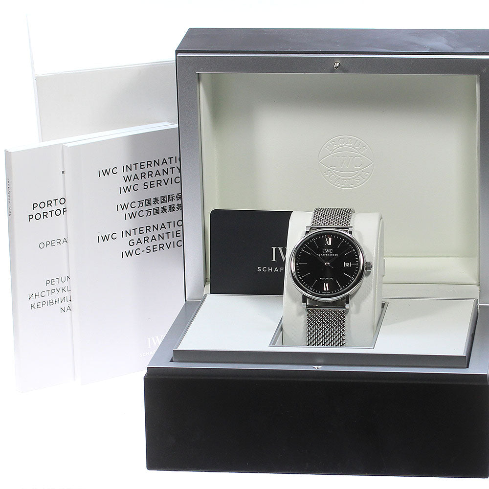 IWC SCHAFFHAUSEN Portofino IW356506 Date Black Dial Automatic Men's Watch_866744
