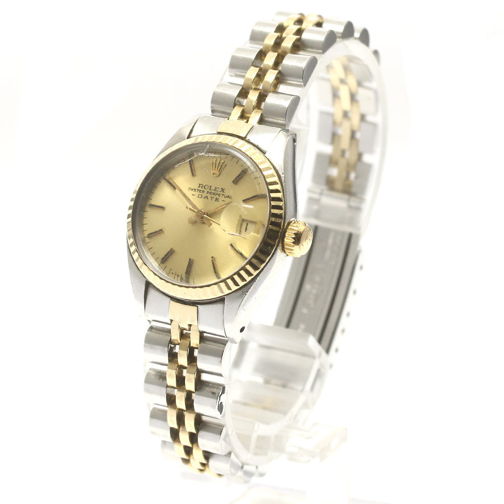 ROLEX Oyster Perpetual Date 6917 Cal.2030 YG2 tone gold Dial Automatic Ladies Watch_866768