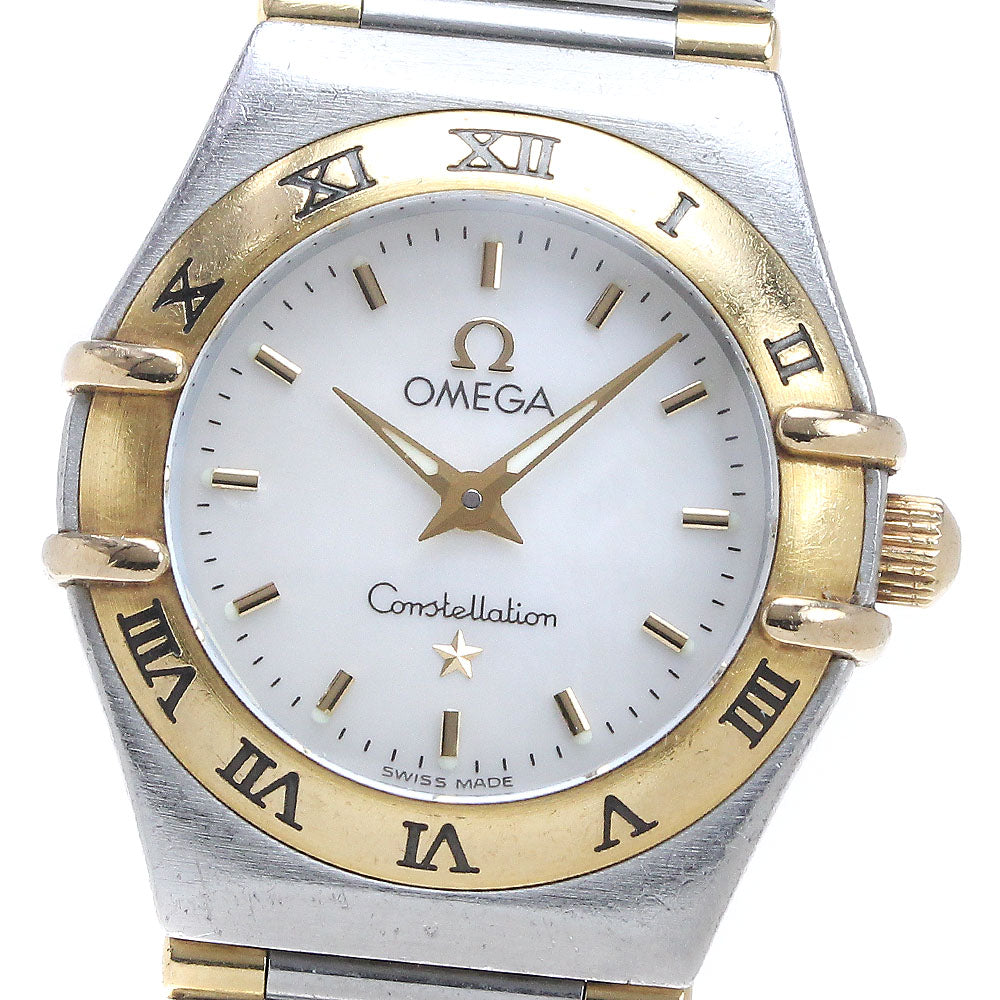 OMEGA Constellation 1362.70 YG2 tone harf bar White shell Dial Quartz Ladies Watch_866824