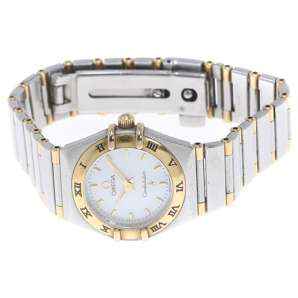 OMEGA Constellation 1362.70 YG2 tone harf bar White shell Dial Quartz Ladies Watch_866824