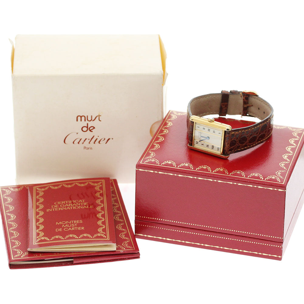 CARTIER Must tank LM beige Dial Quartz Boy's Watch_866830