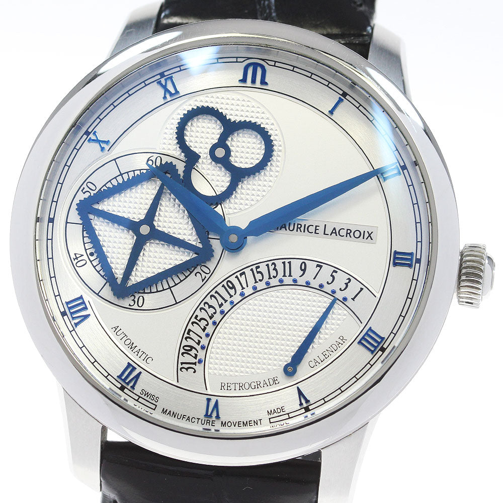 MAURICE LACROIX master piece square wheel MP6058 Retrograde Silver Dial Automatic Men's Watch_866834