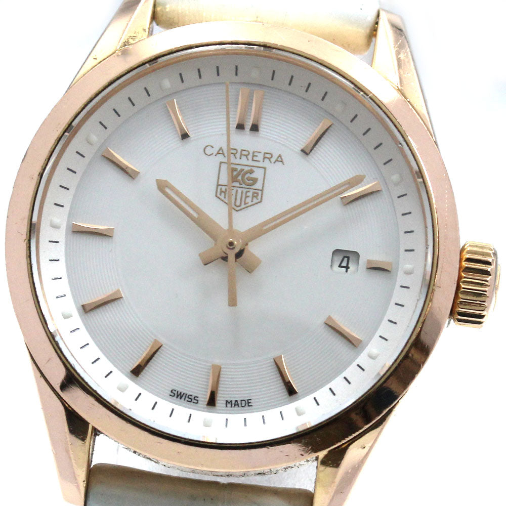 TAG HEUER Carrera WV1440.FC8179 18K Pink Gold White shell Dial Quartz Ladies Watch_866867