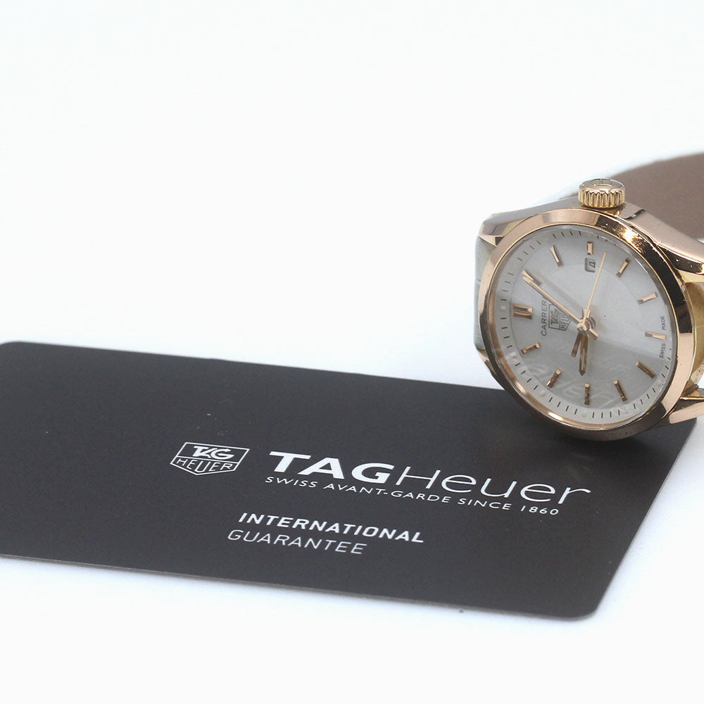 TAG HEUER Carrera WV1440.FC8179 18K Pink Gold White shell Dial Quartz Ladies Watch_866867