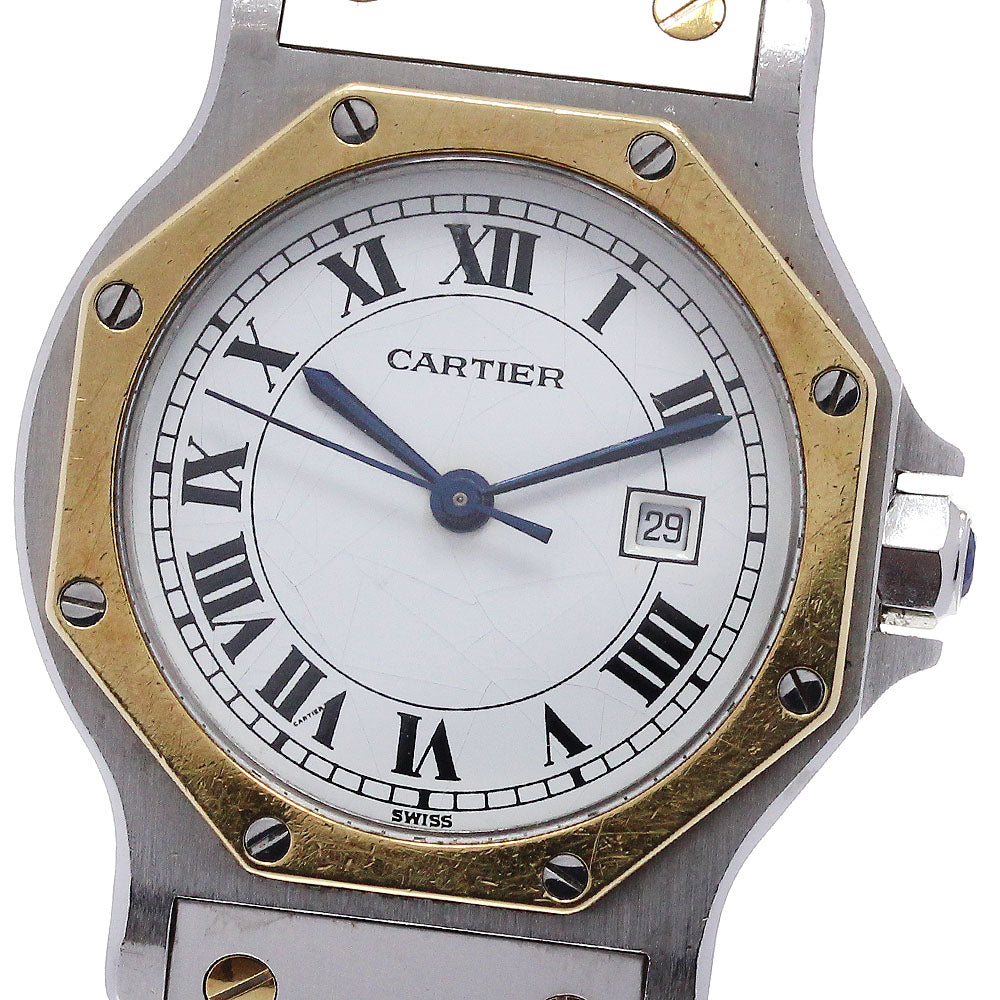CARTIER Santos Octagon LM 81037288 Date white Dial Automatic Men's Watch_866869